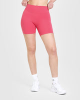 SoftMotion™ Shorts 6" with White Logo | Dark Velvet Pink
