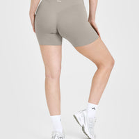 SoftMotion™ Shorts 6" with White Logo | Warm Sand