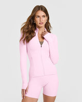 SoftMotion™ Jacket with White Logo | Chalk Pink