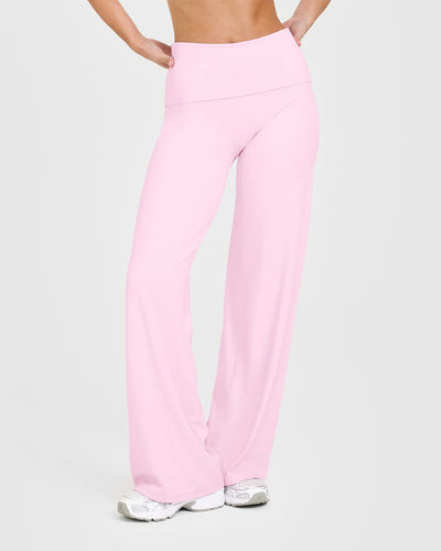 SoftMotion™ Fold Over Straight Leg Bottoms | Chalk Pink