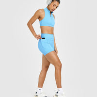 UnifiedMove™ High Waisted Pocket Shorts 6" | Arctic Blue