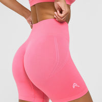 EffortlessLift™ Seamless Shorts with White Logo | Peony Pink