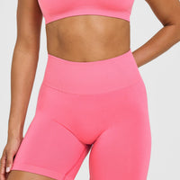 EffortlessLift™ Seamless Shorts with White Logo | Peony Pink
