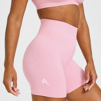 EffortlessLift™ Seamless Shorts with White Logo | Petal Pink