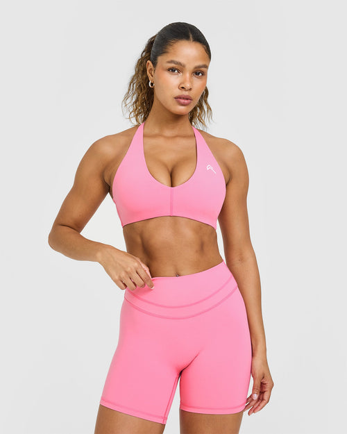 Oner Modal Unified Micro Bralette White Logo | Peony Pink