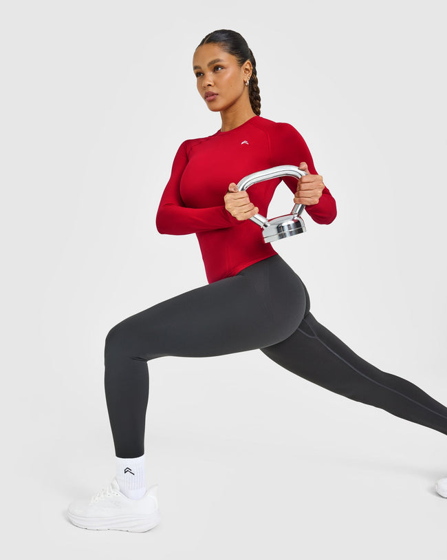 Go To Seamless Fitted Long Sleeve Top | Fire Red