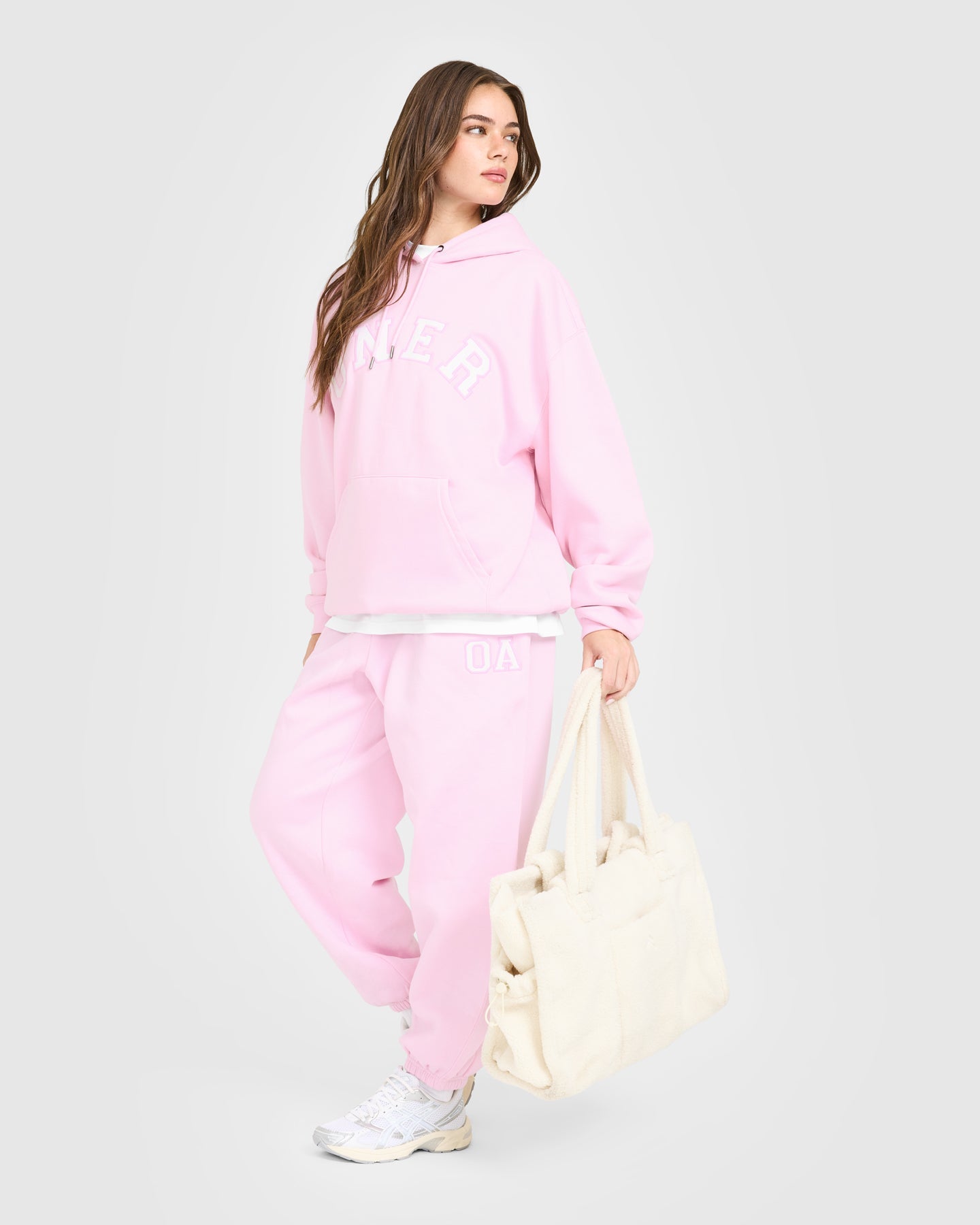 Foundations Oversized Oner Girlfriend Joggers | Chalk Pink
