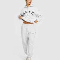 Foundations Oversized Oner Girlfriend Joggers | Light Grey Marl