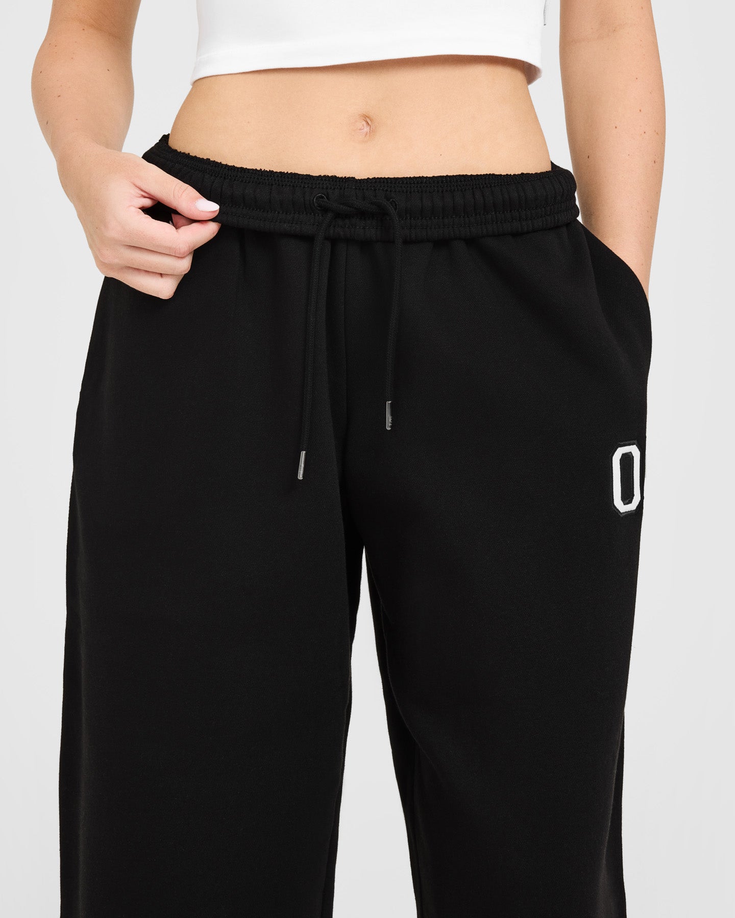 Foundations Oversized Oner Girlfriend Straight Leg Joggers | Black