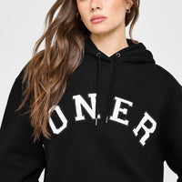 Foundations Oversized Oner Girlfriend Hoodie | Black