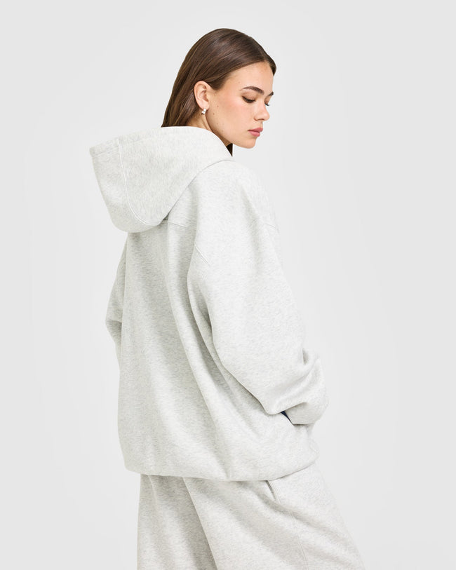 Foundations Oversized Oner Girlfriend Hoodie | Light Grey Marl