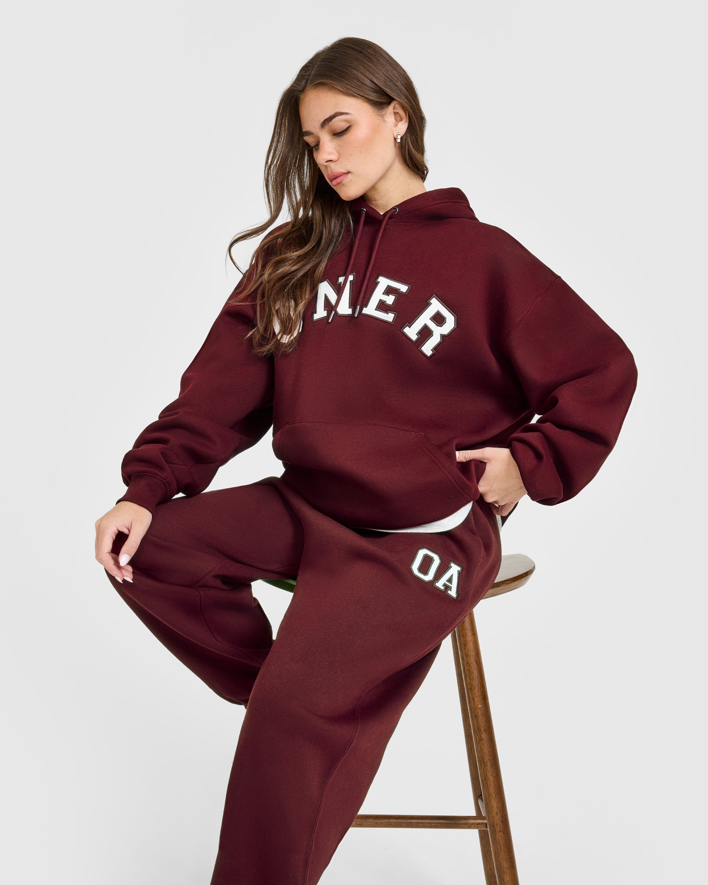 Foundations Oversized Oner Girlfriend Hoodie | Rosewood