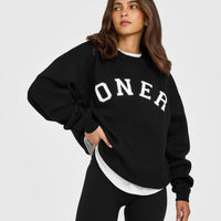 Foundations Oversized Oner Girlfriend Sweatshirt | Black
