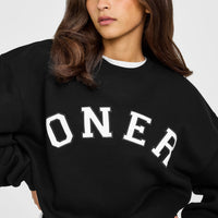 Foundations Oversized Oner Girlfriend Sweatshirt | Black