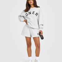 Foundations Oversized Oner Girlfriend Sweatshirt | Light Grey Marl