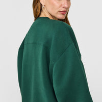 Foundations Oversized Oner Girlfriend Sweatshirt | Racing Green
