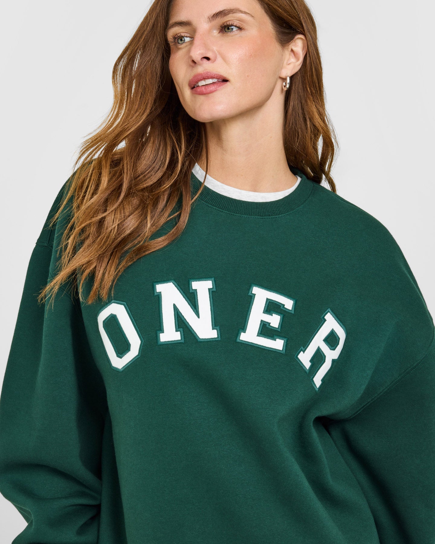 Foundations Oversized Oner Girlfriend Sweatshirt | Racing Green