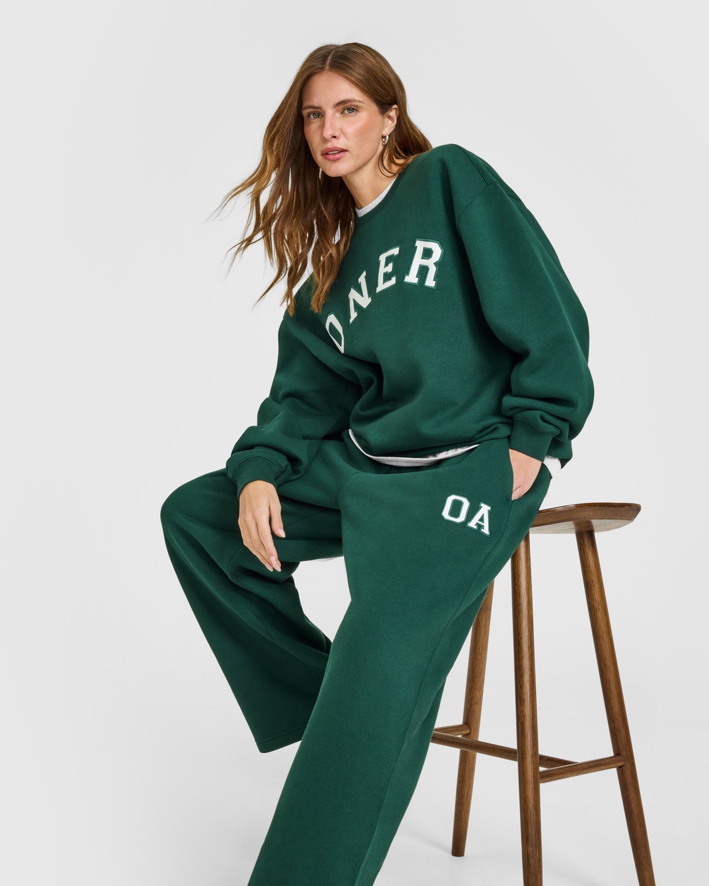 Foundations Oversized Oner Girlfriend Sweatshirt | Racing Green