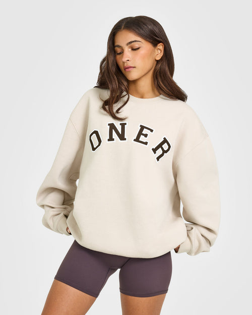 Foundations Oversized Oner Girlfriend Sweatshirt | Sand
