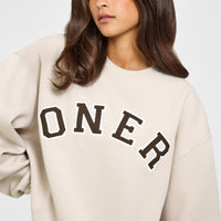 Foundations Oversized Oner Girlfriend Sweatshirt | Sand