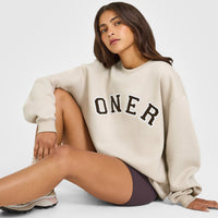 Foundations Oversized Oner Girlfriend Sweatshirt | Sand