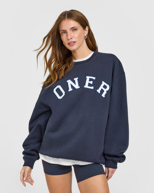 Oner Modal Foundations Oversized Oner Girlfriend Sweatshirt | True Blue
