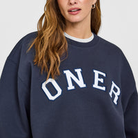 Foundations Oversized Oner Girlfriend Sweatshirt | True Blue