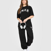 Oversized Oner Girlfriend Washed T-Shirt | Black