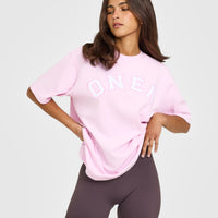 Oversized Oner Girlfriend Washed T-Shirt | Chalk Pink