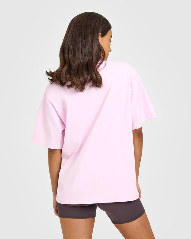 Oversized Oner Girlfriend Washed T-Shirt | Chalk Pink