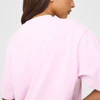Oversized Oner Girlfriend Washed T-Shirt | Chalk Pink