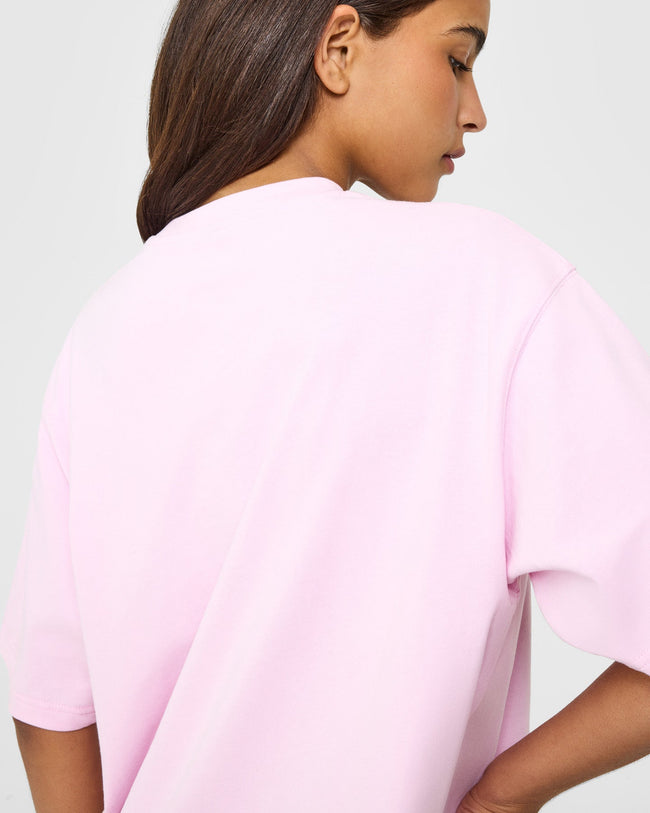 Oversized Oner Girlfriend Washed T-Shirt | Chalk Pink