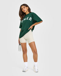 Oversized Oner Girlfriend Washed T-Shirt | Racing Green