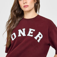 Oversized Oner Girlfriend Washed T-Shirt | Rosewood