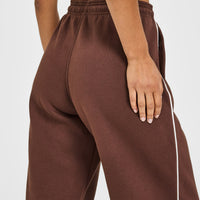 Jersey Tracksuit Straight Leg Joggers | Espresso Brown