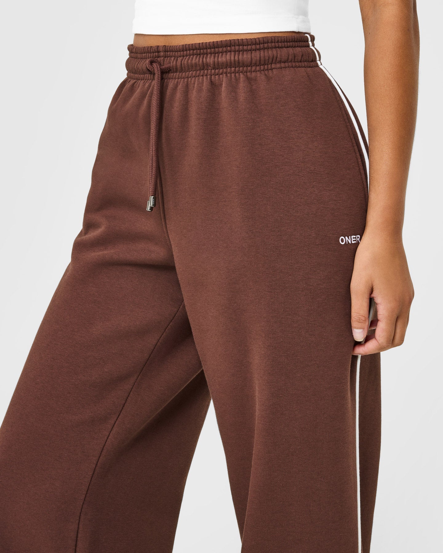 Jersey Tracksuit Straight Leg Joggers | Espresso Brown