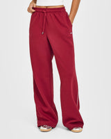 Jersey Tracksuit Straight Leg Joggers | Ruby Red