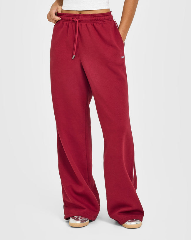 Jersey Tracksuit Straight Leg Joggers | Ruby Red