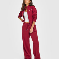 Jersey Tracksuit Straight Leg Joggers | Ruby Red
