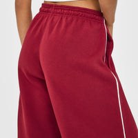 Jersey Tracksuit Straight Leg Joggers | Ruby Red