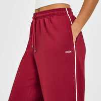 Jersey Tracksuit Straight Leg Joggers | Ruby Red