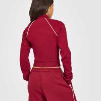 Jersey Tracksuit Zip Through Jacket | Ruby Red