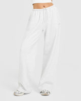 Mid Weight Relaxed Straight Leg Joggers | Light Grey Marl