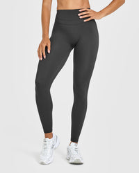 UnifiedMove High Waisted Leggings White Logo | Coal