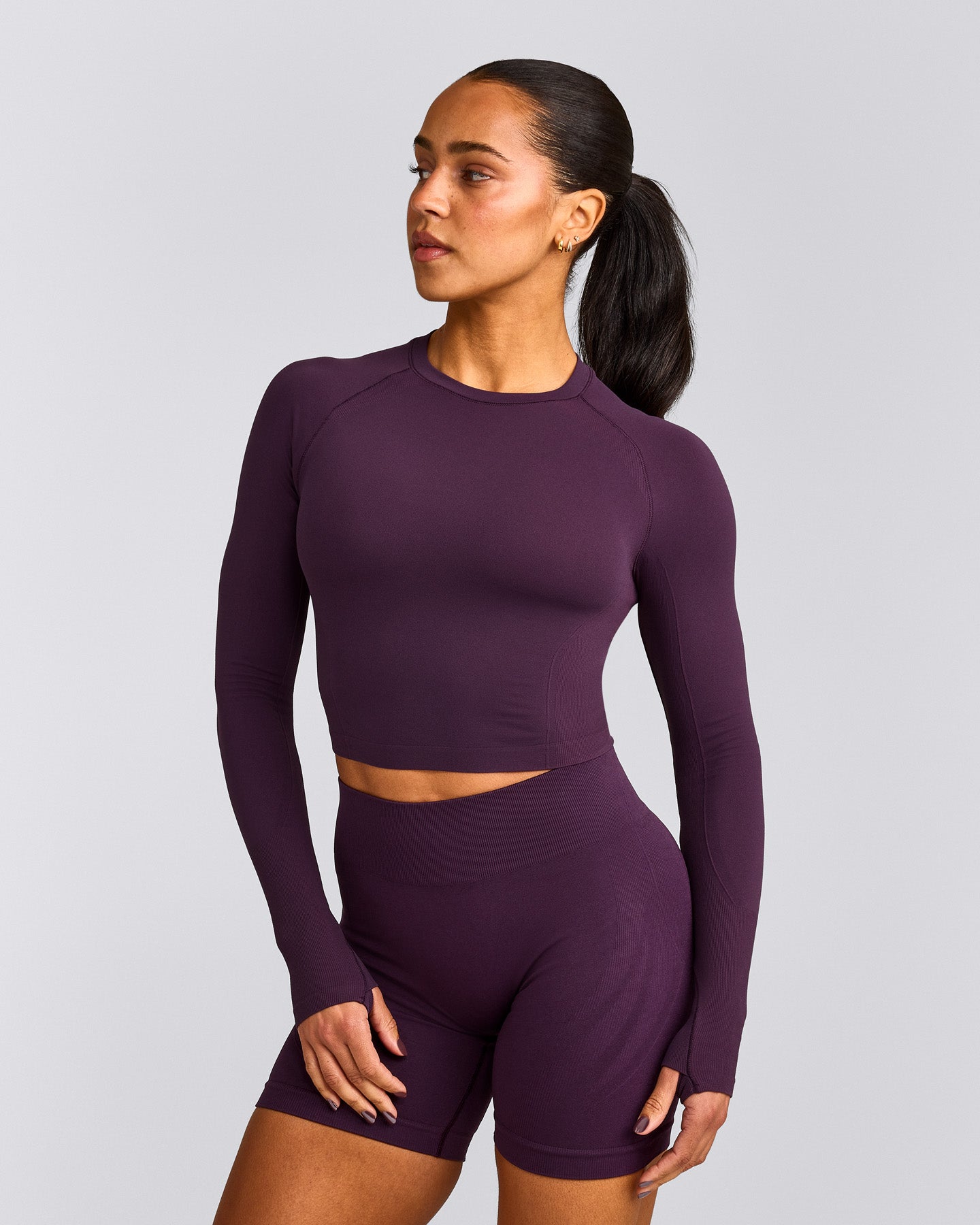 Oner Seamless Fitted Long Sleeve Mid Top | Light Blackberry Purple