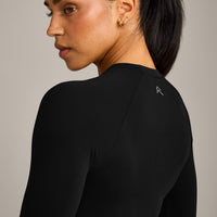Oner Seamless Fitted Long Sleeve Regular Top | Soft Black