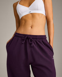 Raw Cut Lounge Wide Leg Joggers | Washed Blackberry Purple