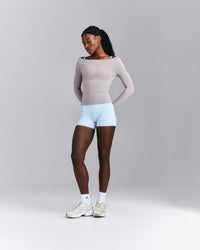 FormeSoft™ Fitted Off-The-Shoulder Long Sleeve Top | Zinc Grey
