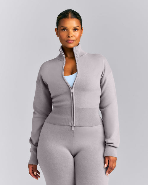 Mid Weight Cotton Knit Cardigan | Dark Zinc Gray