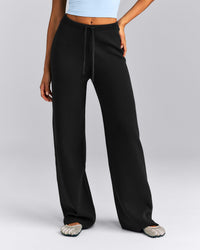 Mid Weight Cotton Knit Trouser | Black